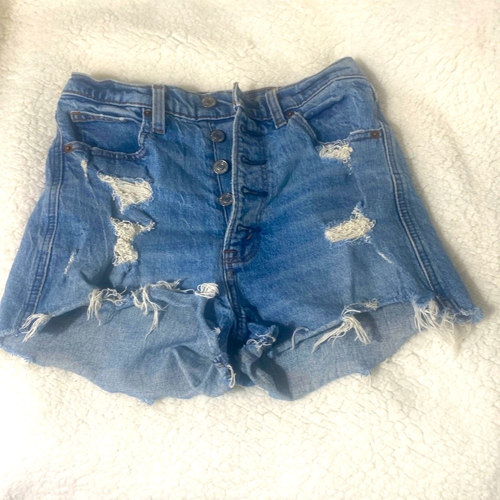 Abercrombie & Fitch Ultra High Rise Mom Jean Shorts.